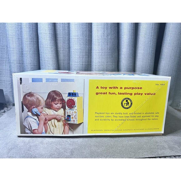 Vtg Playskool Toy Wood Pay Play Phone Rotary Dial Doorknob Coins 1954 #488 - Picture 5 of 11